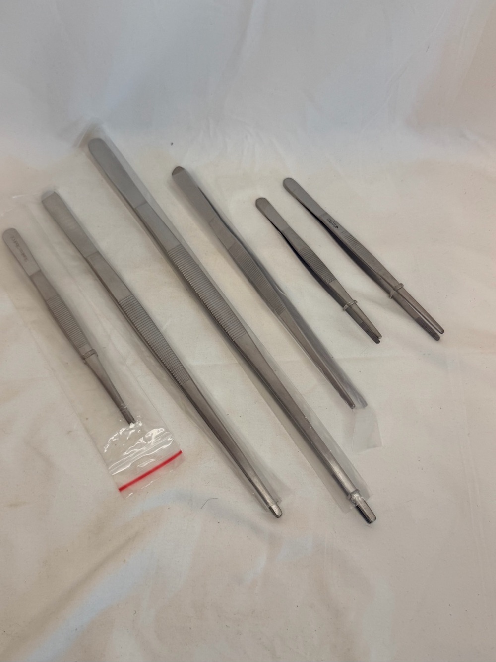 Cynamed Stainless Steel Thumb Dressing Forceps, Surgical Tweezers Set - Silver